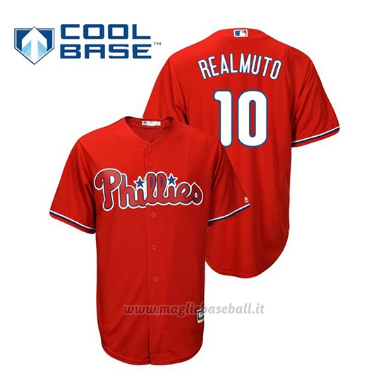 Maglia Baseball Uomo Philadelphia Phillies J.t. Realmuto Cool Base Majestic Alternato Rosso